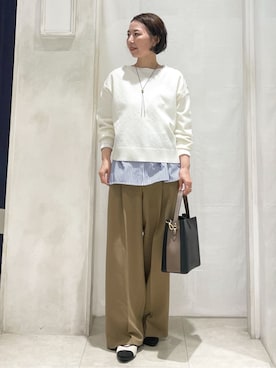 「grove（グローブ）のアイテム（パンツ）」を使った、thshcさん（レディース・154cm）の春コーディネート