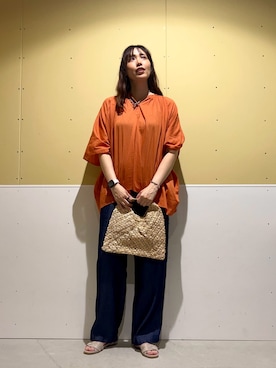 「URBAN RESEARCH DOORS（アーバンリサーチドアーズ）のセパレートフラットサンダル（サンダル、ベージュ系）」を使った、ﾀ ｶ ﾊ ｼさん（レディース・170cm）の夏コーディネート