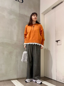 「アイテム（その他アウター、ブルー系）」を使った、ﾀ ｶ ﾊ ｼさん（レディース・170cm）の冬コーディネート