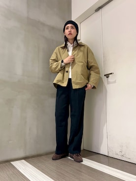 「アイテム（ステンカラーコート）」を使った、ﾀ ｶ ﾊ ｼさん（レディース・170cm）の秋コーディネート