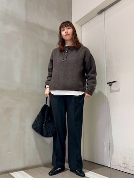 「オトナカジュアル」｜「アイテム（ステンカラーコート）」を使った、ﾀ ｶ ﾊ ｼさん（レディース・170cm）の冬コーディネート