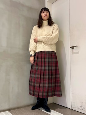 「アイテム（ピーコート）」を使った、ﾀ ｶ ﾊ ｼさん（レディース・170cm）の冬コーディネート