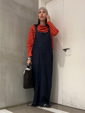 「かぐれ（カグレ）のアイテム（サロペット/オーバーオール）」を使った、ﾀ ｶ ﾊ ｼさん（レディース・170cm）の秋コーディネート