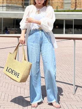 「LOEWE（ロエベ）のアイテム（バッグ）」を使った、yukikoさん（レディース・161cm）の夏コーディネート
