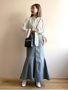 「サステナブル」｜「アイテム（スカート）」を使った、yukikoさん（レディース・161cm）の冬コーディネート