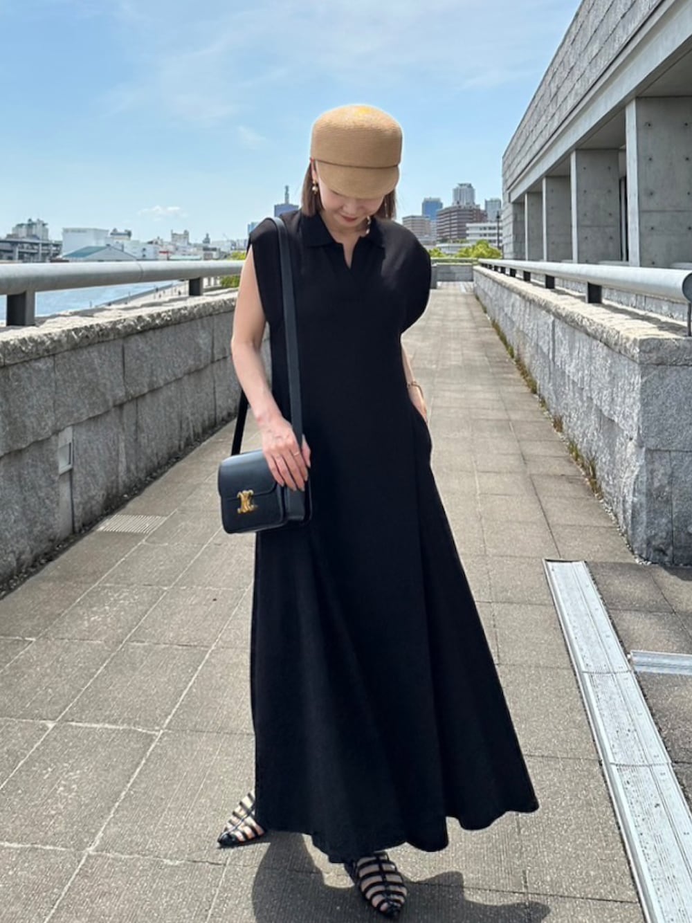 yukikoさんの「[辻元舞さん着用][低身長/高身長サイズ有]キーネックフレンチスリーブポロワンピース（Re:EDIT）」を使ったコーディネートの1枚目の写真