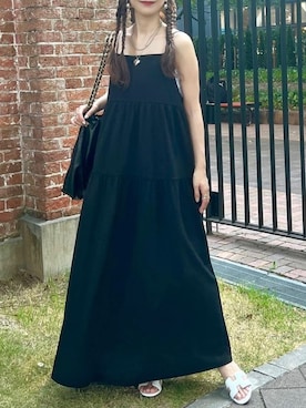 「リエディ」｜「アイテム（ジャンパースカート）」を使った、yukikoさん（レディース・161cm）の夏コーディネート