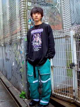 Perushu（ペルーシュ）の「ヴィンテージロックプリントロンT（Tシャツ 
