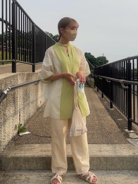 「Amiur（エミレ）のアイテム（シューズ）」を使った、𝘩𝘰𝘯𝘰𝘬𝘢さん（レディース・160cm）の夏コーディネート