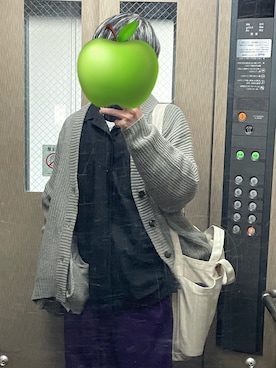 「アイテム（スウェットパンツ、パープル系）」を使った、あおりんご🍏さん（メンズ・169cm）の春コーディネート