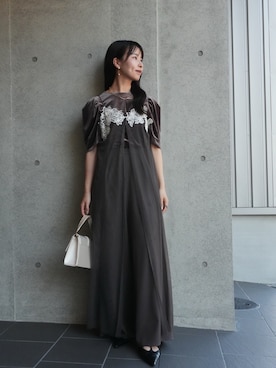 「アイテム（パンツドレス）」を使った、RIZUMUさん（レディース・159cm）の秋コーディネート