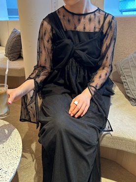 「アイテム（ドレス）」を使った、RIZUMUさん（骨格ウェーブ・レディース・159cm）の春コーディネート