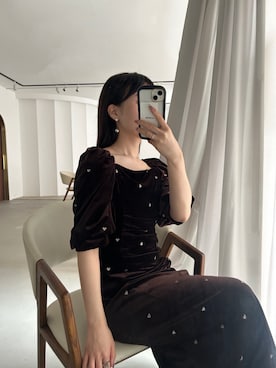 「アイテム（ドレス）」を使った、RIZUMUさん（レディース・159cm）の秋コーディネート