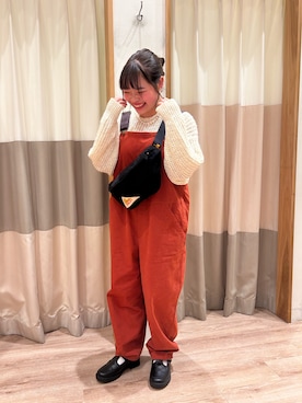 「Samansa Mos2（サマンサ モスモス）のアイテム（サロペット/オーバーオール）」を使った、🐾🐈‍⬛Mim🐈‍⬛🐾さん（レディース・147cm）の秋コーディネート