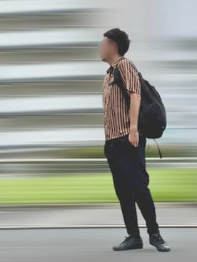 「アイテム（スラックス）」を使った、KIRAさん（メンズ・170cm・40代）の夏コーディネート