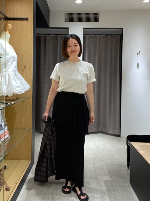 CAPRICIEUX LE'MAGE タックドレープスカート　ブラック　38 CAPRICIEUX LE'MAGE タックドレープスカート ブラック 38 スカート