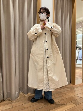 「オケージョン」｜「アイテム（ステンカラーコート）」を使った、　さん（レディース・157cm）の春コーディネート
