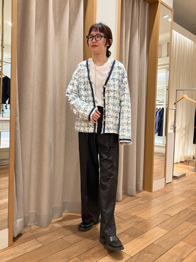「fredy emue（フレディエミュ）のアイテム（ノーカラージャケット）」を使った、　さん（レディース・157cm）の冬コーディネート