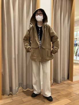 「GLOSTER（グロスター）のアイテム（ジャケット/アウター）」を使った、　さん（レディース・157cm）の春コーディネート