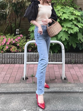 「赤い靴」｜「アイテム（アクセサリー）」を使った、ᴿᴵᴱさん（レディース・161cm）の春コーディネート