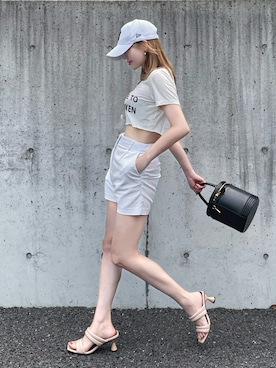 「スクエアトゥ」｜「アイテム（キャップ）」を使った、ᴿᴵᴱさん（レディース・161cm）の夏コーディネート