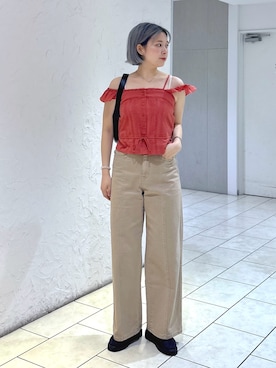 「FREE'S MART（フリーズマート）のハーフムーンバッグ（ハンドバッグ）」を使った、aaii18さん（レディース・162cm）の秋コーディネート