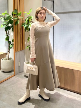 「着痩せコーデ」｜「アイテム（ワンピース/ドレス）」を使った、aaii18さん（レディース・162cm）の秋コーディネート