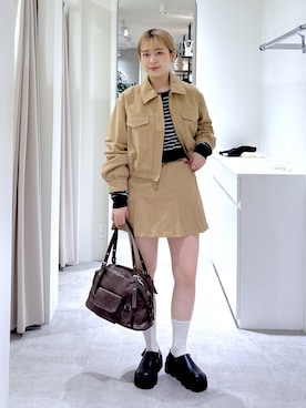 「FREE'S MART（フリーズマート）のアイテム（ジャケット/アウター）」を使った、aaii18さん（レディース・162cm）の春コーディネート