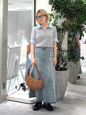 「FREE'S MART（フリーズマート）のハーフムーンバッグ（ハンドバッグ）」を使った、aaii18さん（レディース・162cm）の夏コーディネート