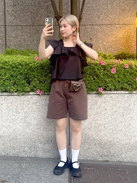 「FREE'S MART（フリーズマート）のアイテム（スニーカー）」を使った、aaii18さん（レディース・162cm）の夏コーディネート