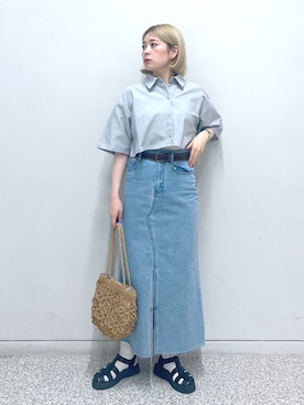 「FREE'S MART（フリーズマート）のアイテム（かごバッグ）」を使った、aaii18さん（レディース・162cm）の春コーディネート