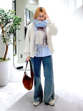 「FREE'S MART（フリーズマート）のハーフムーンバッグ（ハンドバッグ）」を使った、aaii18さん（レディース・162cm）の秋コーディネート