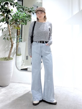 「FREE'S MART（フリーズマート）の◆ホルターネックビスチェセットニット（ニット/セーター、グレー系）」を使った、aaii18さん（レディース・162cm）の冬コーディネート