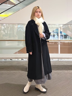 「FREE'S MART（フリーズマート）のアイテム（チェスターコート）」を使った、aaii18さん（レディース・162cm）の冬コーディネート