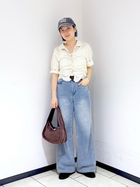 「FREE'S MART（フリーズマート）のアイテム（帽子）」を使った、aaii18さん（レディース・162cm）の夏コーディネート