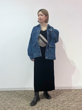 「FREE'S MART（フリーズマート）のアイテム（デニムジャケット）」を使った、aaii18さん（レディース・162cm）の秋コーディネート