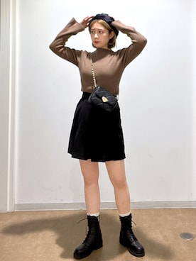 「FREE'S MART（フリーズマート）のアイテム（ハンチング/ベレー帽）」を使った、aaii18さん（レディース・162cm）の冬コーディネート