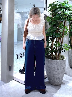 「FREE'S MART（フリーズマート）のハーフムーンバッグ（ハンドバッグ）」を使った、aaii18さん（レディース・162cm）の秋コーディネート