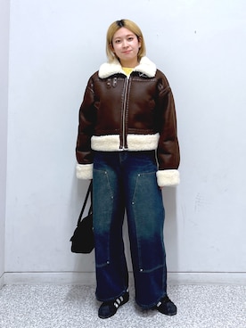 「FREE'S MART（フリーズマート）のアイテム（その他アウター）」を使った、aaii18さん（レディース・162cm）の冬コーディネート