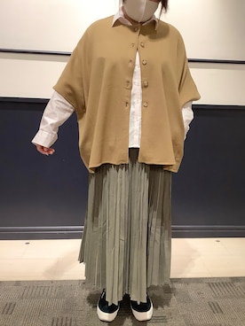 「アイテム（ビジネスシャツ）」を使った、BRICK HOUSE by Tokyo Shirts 幕張新都心イオンモール店さん（レディース・160cm）の秋コーディネート