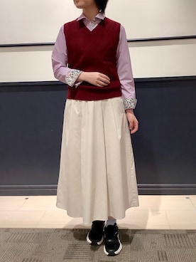「アイテム（ビジネスシャツ）」を使った、BRICK HOUSE by Tokyo Shirts 幕張新都心イオンモール店さん（レディース・160cm）の秋コーディネート
