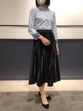 「アイテム（ビジネスシャツ）」を使った、BRICK HOUSE by Tokyo Shirts 幕張新都心イオンモール店さん（レディース・170cm）の夏コーディネート