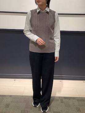 「アイテム（ビジネスシャツ）」を使った、BRICK HOUSE by Tokyo Shirts 幕張新都心イオンモール店さん（レディース・160cm）の秋コーディネート