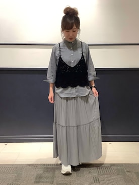 「TOKYO SHIRTS（トウキョウシャツ）のアイテム（シャツ/ブラウス）」を使った、BRICK HOUSE by Tokyo Shirts 幕張新都心イオンモール店さん（レディース・152cm）の春コーディネート