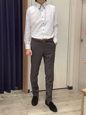 「アイテム（ビジネスシャツ）」を使った、BRICK HOUSE by Tokyo Shirts ナゴヤドーム前イオンモール店さん（メンズ・183cm）の秋コーディネート