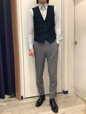 「アイテム（ビジネスシャツ）」を使った、BRICK HOUSE by Tokyo Shirts ナゴヤドーム前イオンモール店さん（メンズ・183cm）の秋コーディネート