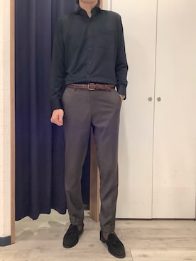 「アイテム（ビジネスシャツ）」を使った、BRICK HOUSE by Tokyo Shirts ナゴヤドーム前イオンモール店さん（メンズ・183cm）の秋コーディネート
