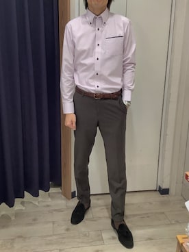 「アイテム（ビジネスシャツ）」を使った、BRICK HOUSE by Tokyo Shirts ナゴヤドーム前イオンモール店さん（メンズ・183cm）の秋コーディネート