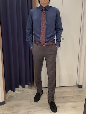 「アイテム（ビジネスシャツ）」を使った、BRICK HOUSE by Tokyo Shirts ナゴヤドーム前イオンモール店さん（メンズ・183cm）の秋コーディネート