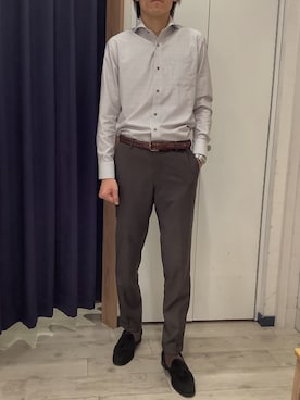 「アイテム（ビジネスシャツ）」を使った、BRICK HOUSE by Tokyo Shirts ナゴヤドーム前イオンモール店さん（メンズ・183cm）の秋コーディネート